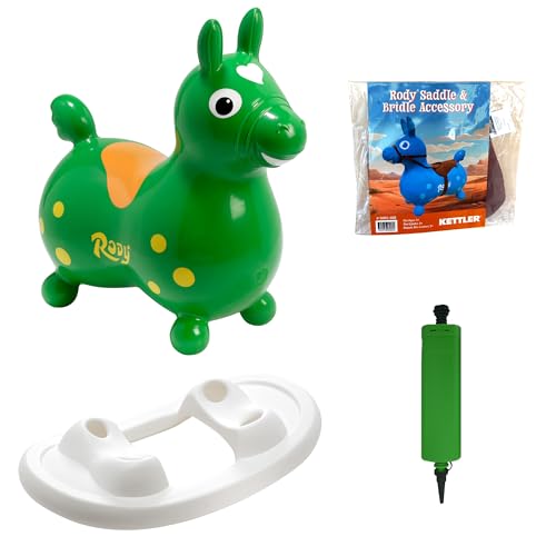 Gymnic Rody with Rocking Base and Saddle (Green Rody & Rocking Base with Saddle) - color: Green Rody & Rocking Base With Saddle