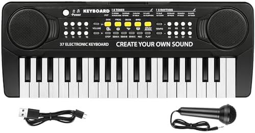 Kids Piano Keyboard - 37 Keys Piano Toys for Kids, Beginner Keyboard Piano for Kids, Educational Musical Toy for Kid, Electronic Keyboard Piano with Microphone for 3 4 5 6 7 8 Year Old Boys Girls Gift