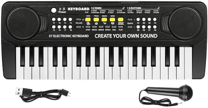 Kids Piano Keyboard - 37 Keys Piano Toys for Kids, Beginner Keyboard Piano for Kids, Educational Musical Toy for Kid, Electronic Keyboard Piano with Microphone for 3 4 5 6 7 8 Year Old Boys Girls Gift