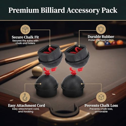 4pcs Cue Chalk Holder, Rubber Chocolate Powder Accessory Pocket Billiard Pool Chalk Holders with String for Pool Cue Stick(Black)