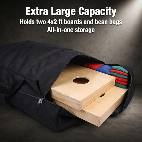 Cornhole Carrying Case, 4' x 2' Weatherproof Cornhole Board Bag with Reinforced Padded Handle