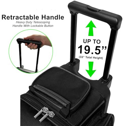 Pyramid Path Pro Deluxe Single Roller Bowling Bag With Separate Shoe Compartment (Up To US Mens Size 11), 2 Large Accessory Pockets, Padded Foam Ball Insert, Lifting Handles and Locking Square Handle - color: Stars & Stripes