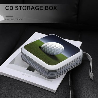 MUSM 40 Capacity Golf Ball CD DVD Case Waterproof Dustproof Hard Plastic Disc Storage Binder Portable Zipper CD DVD Wallet Holder for Car Home Office Travel
