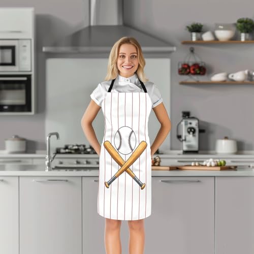 Manfei Baseball Kids Kitchen Apron - color: Red White
