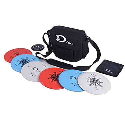 Disc Golf Set- Putter, Mid-Range, Driver, Mini Disc, Towel with Bag - color: Black