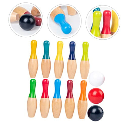 Abaodam 1Set Colorful Bowling Indoor for Family Fun and Party Games Smooth Surface Design for Play Tabletop Bowling Activity