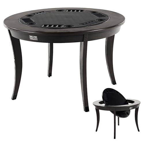 Barrington Poker Multiple Styles Folding Poker Table & Poker Table Top/Dining Table Collection, Durable Padded Rail Tables with Felt Playing Surface, Perfect for Texas Holdem Games - style: 48 In. Onyx Poker Table (6 Player)