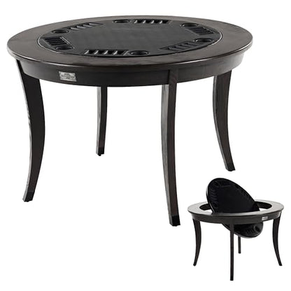 Barrington Poker Multiple Styles Folding Poker Table & Poker Table Top/Dining Table Collection, Durable Padded Rail Tables with Felt Playing Surface, Perfect for Texas Holdem Games - style: 48 In. Onyx Poker Table (6 Player)
