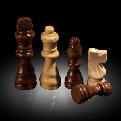 Chess Set Board Games for Adults: Handmade Walnut Wooden 15" 2 Extra Queens Folding Portable Travel Chess Game, Gift idea, Pieces Storage Slots,Instructions - color: Walnut Texture