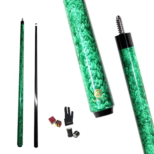 Billiard Cue Carbon T700 Carbon Fiber 56 Inch XTC 12mm Tip Billiard Accessories 1/2 Joint Handmade Straight for 8-Ball/9-Ball 18-20 Ounces - color: Green