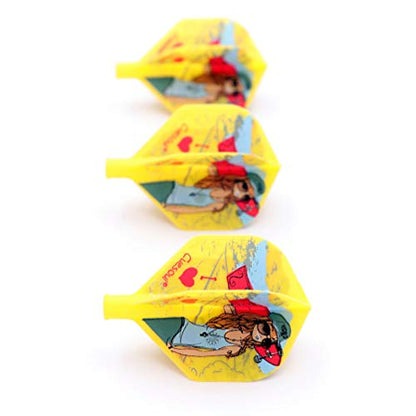 CUESOUL TERO AK4 Dart Flight Standard Shape/Shield Shape/Diamond Shape - color: Standard Shape-Yellow Sexy Beauty