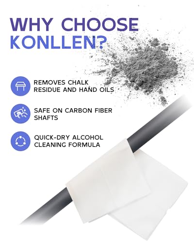 KONLLEN Billiards Billiard cue Towel - 100% Cotton Black 8-Ball Pool Cue Clean Towel Maintenance Accessories Cleaning Set Shaft Wax + Cleaning Powder + - color: Cleaner Wipes