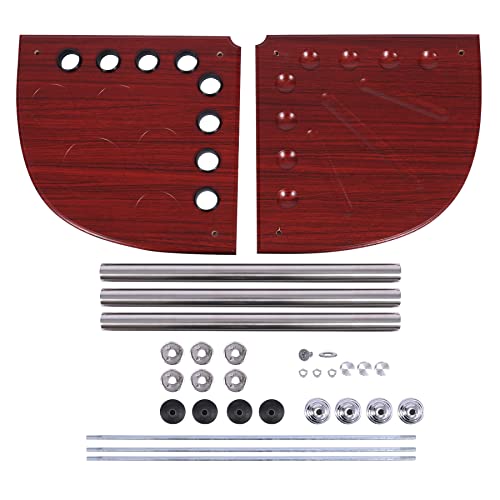 Corner Cue Rack- 8 Pool Stick Holder Floor Stand, Easy to Assemble Pool Cue Rack, OAK Material Cue Rack for Indoors or Outdoors,14.8"x14.8"x20.1"