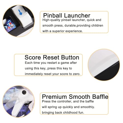 Pinball Machine Kit for Christmas, Tabletop Arcade Electronic Game, Desktop Mini Pinball Shooting Toy, Classic Retro Electronic Pinball Gifts for Boys Girls