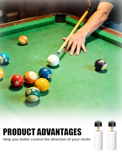Pool Cue Tips Replacement Kit Screw On Billiard Stick Tips with White Ferrules for Pool Table Accessories