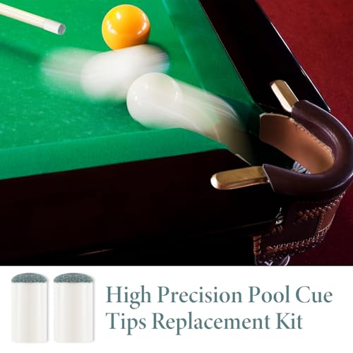 40PCS Slip on Pool Stick Tips Replacement Kit, 2 Sizes Premium Pools Cue Tip, Pool Tips for Pools Sticks No Glue or Tool Required Billiard Cues Accessories Cues