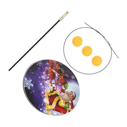 UKCOCO Table Tennis Trainer Kit with Elastic Rod and Stainless Steel Base Portable Indoor Outdoor Pong Practice Device for All Ages Sports Training Plaything with Balls for Home Use