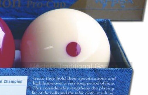 Aramith Super Pro Cup Billiard Balls - Spot White/Yellow, 2 1/16 inch