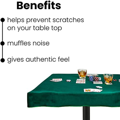 Felt Card Game Table Cover for Playing Cards, Poker, Mahjong, Domino, Bridge and Board Game - Green, 32 in - color: Green, size: 32" x 32" (Square)