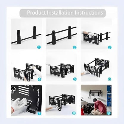 Wall Mounting Storage Luggage Rack/Tour Trunk Pack Pak for Harley Touring Road King, Road Glide, Electra Glide, Street Glide, Sportster, Dyna, Softail - color: Black