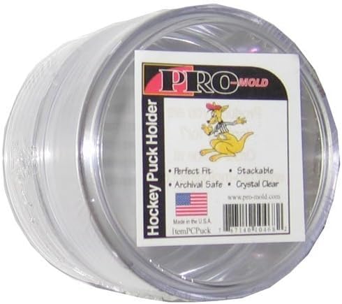 2 Pack - Round Hockey Puck Holder | Clear Stackable Display Tube Case