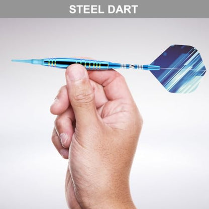Soft Tip Darts Sets - Soft Tip Darts for Electronic Dartboard Plastic Tip Darts Set with Aluminum Shafts + Extra 3 Dart Flights 3 Replace Plastic Shafts - color: blue