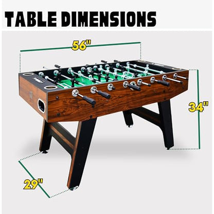 Freetime Fun Foosball Table 56" Pro Tournament Premium Table for Game Room, Easy Assembly Soccer Foosball Table Durable & Stylish with Quick Spin Handles