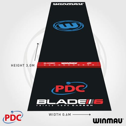 WINMAU Dart Mat with Throw Line for Soft Tip and Steel Tip - Available in Outshot and Clearzone Style - style: Precision