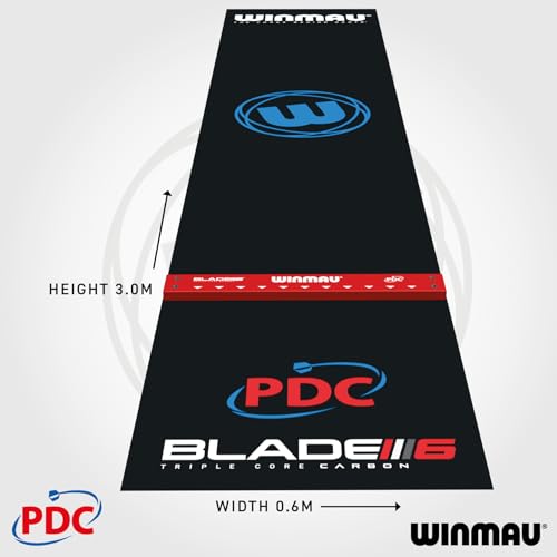 WINMAU Dart Mat with Throw Line for Soft Tip and Steel Tip - Available in Outshot and Clearzone Style - style: Precision