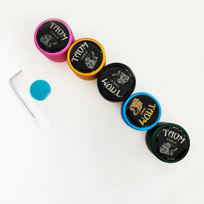 TAOM Pool Chalk Holder Round Shaped Practical Tool Billiards Accessories Magnetic Mini Chalk Tip Case Container Round Box Billiards - color: 1-Blue holder