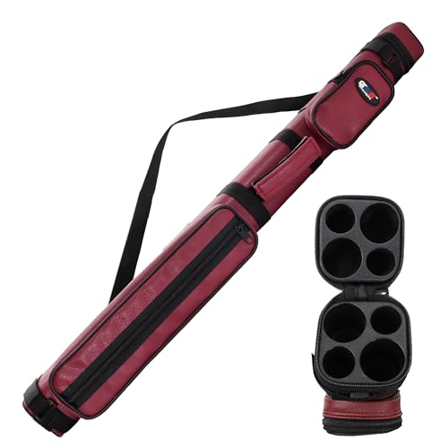 GSE Games & Sports Expert 2x2 Deluxe Hard Billiard Pool Cue Stick Carrying Case, Billiard Cue Case, Billiards Accessories (Several Colors Available) - color: Square - Burgundy