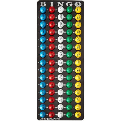 MR CHIPS Bingo Master Board and Easy Read 7/8" Bingo Balls with Fade and Scratch Resistant Large Numbers and Large Letters that Will Never Rub Off - color: Bingo Balls With Master Board
