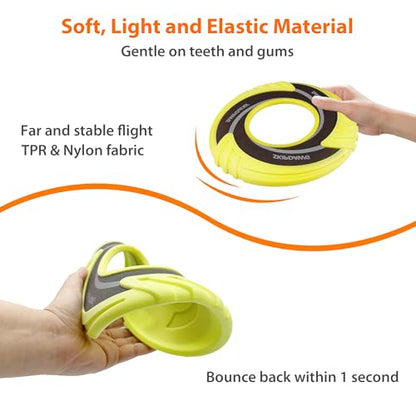 SKIPDAWG Interactive Tug Toy, Flying Disc Water Toy Non-Toxic Light TPR/Nylon Fabric, Pet Training and Outdoor Exercise Toys for Dogs, Diameter 9 Inches - color: Original Green