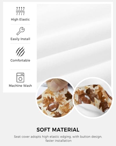 Savannan Office Chair Cover, Thanksgiving Autumn Maple Leaf Protective Stretch Elastic Universal Cover for Desk Task Chair,Computer Rotating Chair 1 Pcs Watercolor Rugby
