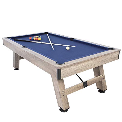 American Legend Billiard Table with Rustic Wood Finish - color: Blue