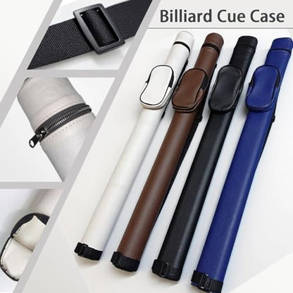 SUPERDIAMOND Hard Pool Cue Case for 58" 2-Piece Cues, Portable Pool Stick Case & Pool Stick Bag for League, Protective Cue Case & Pool Cue Bag, Billiard Cue Cases, 2x2 Pool Cue Case Style - color: Brown