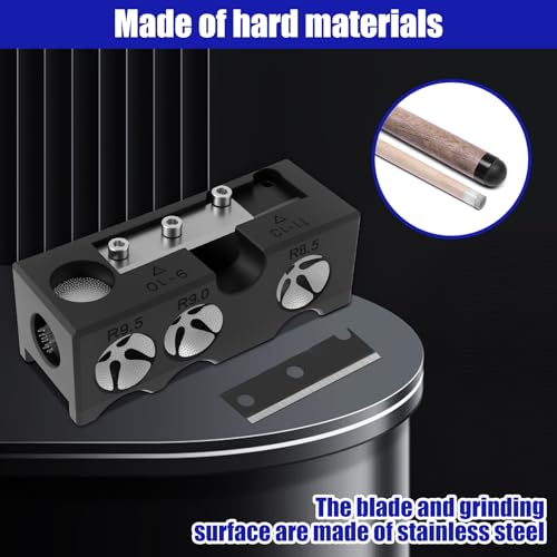 11-in-1 Billiards Pool Cue Tip Shaper, Pool Cue Accessories, Pool Cue Tips Replacement Kit, Pool Cue Repair Kit Billiards Accessories with Blade and Wrench for Replacement and Shaping Cue Tips