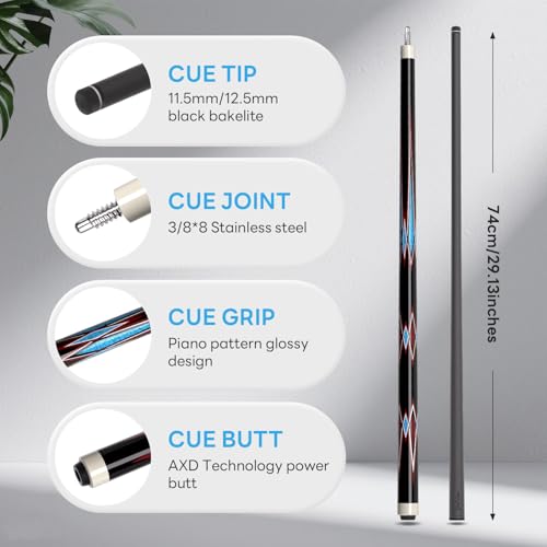 Carbon Fiber Pool Cue 58" 2-Piece Cue Stick Professional Cue Carbon Technology Low Deflection Billiard Cues（Weight can be Adjusted） - color: Aurora, size: 11.5mm