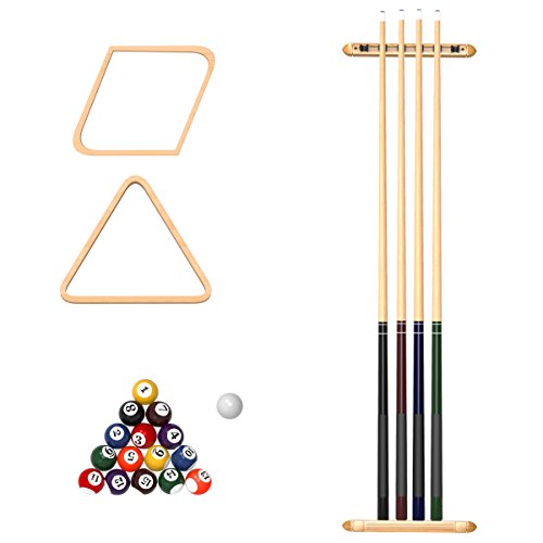 Pool Table Accessory 32 Piece Kit- Billiards Balls, Cues, Stick Repair, Roman Rack, Table Brush, Table Cover, Tally Bottle by Trademark Gameroom