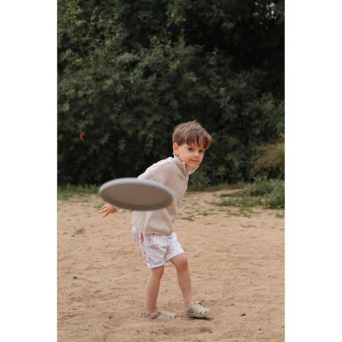 Bigjigs Toys Frisbee Flying Disc (Dove Grey) - Silicone Frisbee for Kids, Quality Flying Saucers, Beach Toys & Garden Toys, Holiday Toys for Toddlers - color: Dove Grey