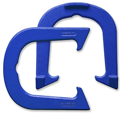 Legend Professional Pitching Horseshoes - NHPA Sanctioned for Tournament Play - Drop Forged Construction - One Pair (2 Shoes) - color: Blue, size: Medium Weight - Regulation Size