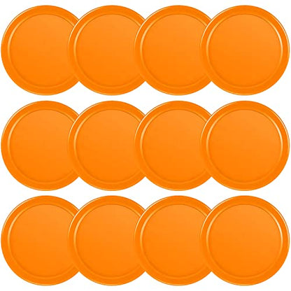 Coopay 12 Pieces Home Air Hockey Pucks 2.5 Inch Heavy Replacement Pucks for Game Tables Equipment Accessories, 12 Grams - color: Orange