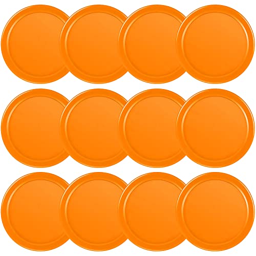 Coopay 12 Pieces Home Air Hockey Pucks 2.5 Inch Heavy Replacement Pucks for Game Tables Equipment Accessories, 12 Grams - color: Orange
