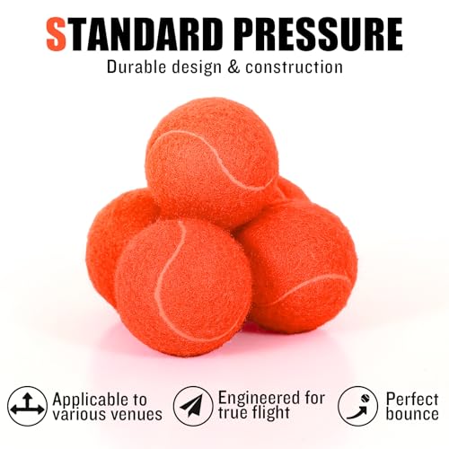 60/120 Pack Tennis Balls, Training Tennis Balls, Pet Dog Playing Balls, Practice Tennis Balls with Mesh Bag for Transport and Beginner Training - color: Orange-60Pack