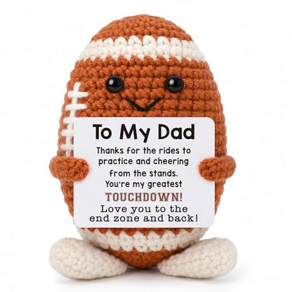 Fathers Day Dad Gifts from Daughter Son, Birthday Gifts for Father Daddy New Step Bonus Dad, Thank You Appreciation Gift for Fathers Day Daddy Funny Cute Handmade Crochet Football Lover Present - style: my dad