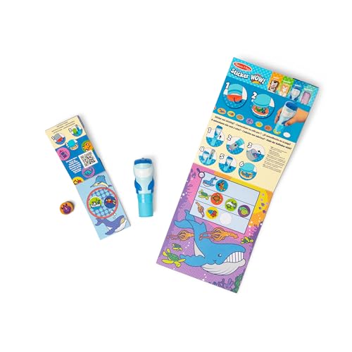 Melissa & Doug Sticker Wow!™ Shark Bundle: 24-Page Activity Pad, Sticker Stamper, 500 Stickers, Mini Pad, Arts and Crafts Fidget Toy Collectible Character - color: Shark, size: Bundle