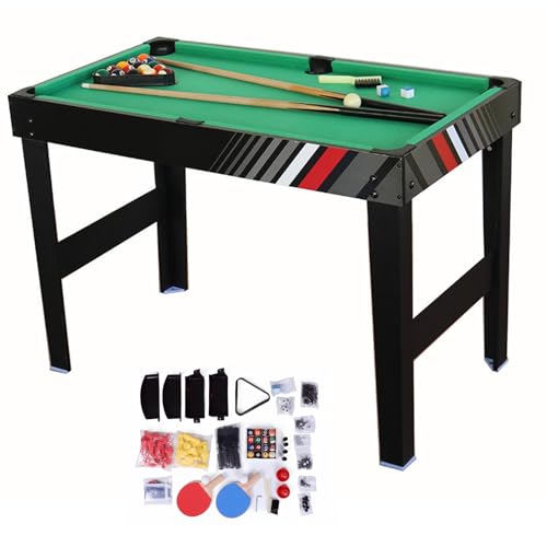 Generic 4-in-1 Air Hockey Table Combo with Football Billiards Ice Hockey Table Tennis Indoor Desktop Game Set Wear Resist for Friends and Family Playing
