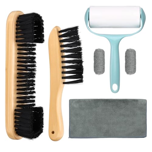 PATIKIL Pool Table Cleaning Brush, Billiard Felt Cleaner Accessory Wooden Pool Brush, Cleaning Cloth, Sticky Lint Roller - color: Brown