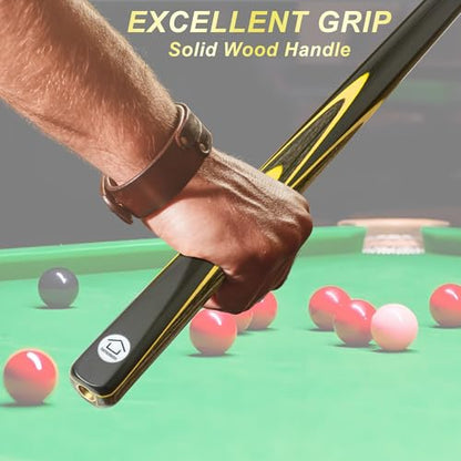 HomeSeason 57inch Snooker Cue Stick 18oz 3/4 Jointed Pool Cue, with Extension, Cue Case, Durable Ash Wood and Red Maple Construction Billiards Cue - color: HSS11