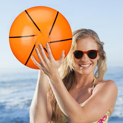 48 Pcs Basketball Party Favors Beach Balls Inflatable Basketballs 10 Inch with Glasses Sport Team Gifts for March Decor Water Pool Party Supplies Summer Birthday Goodie Bag - style: Basketball